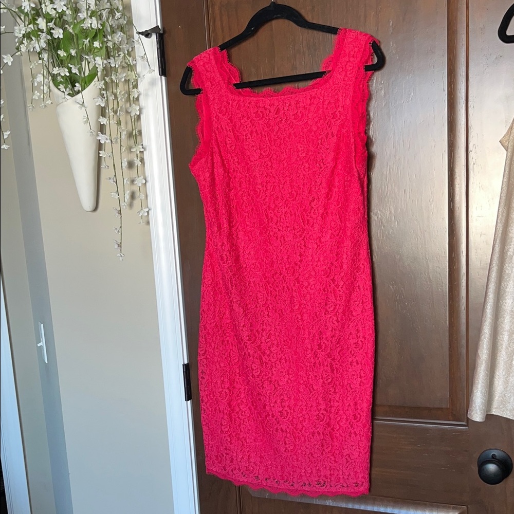 Adrianna Papell Bright Peony Lace Knee Length Dress